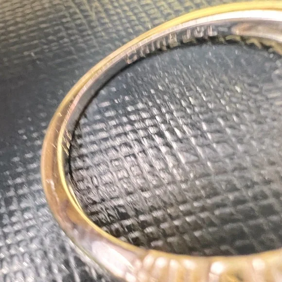 Beautiful Aurora Borealis pear cut unique band style ring 14K White Gold & 925 - Picture 11 of 13